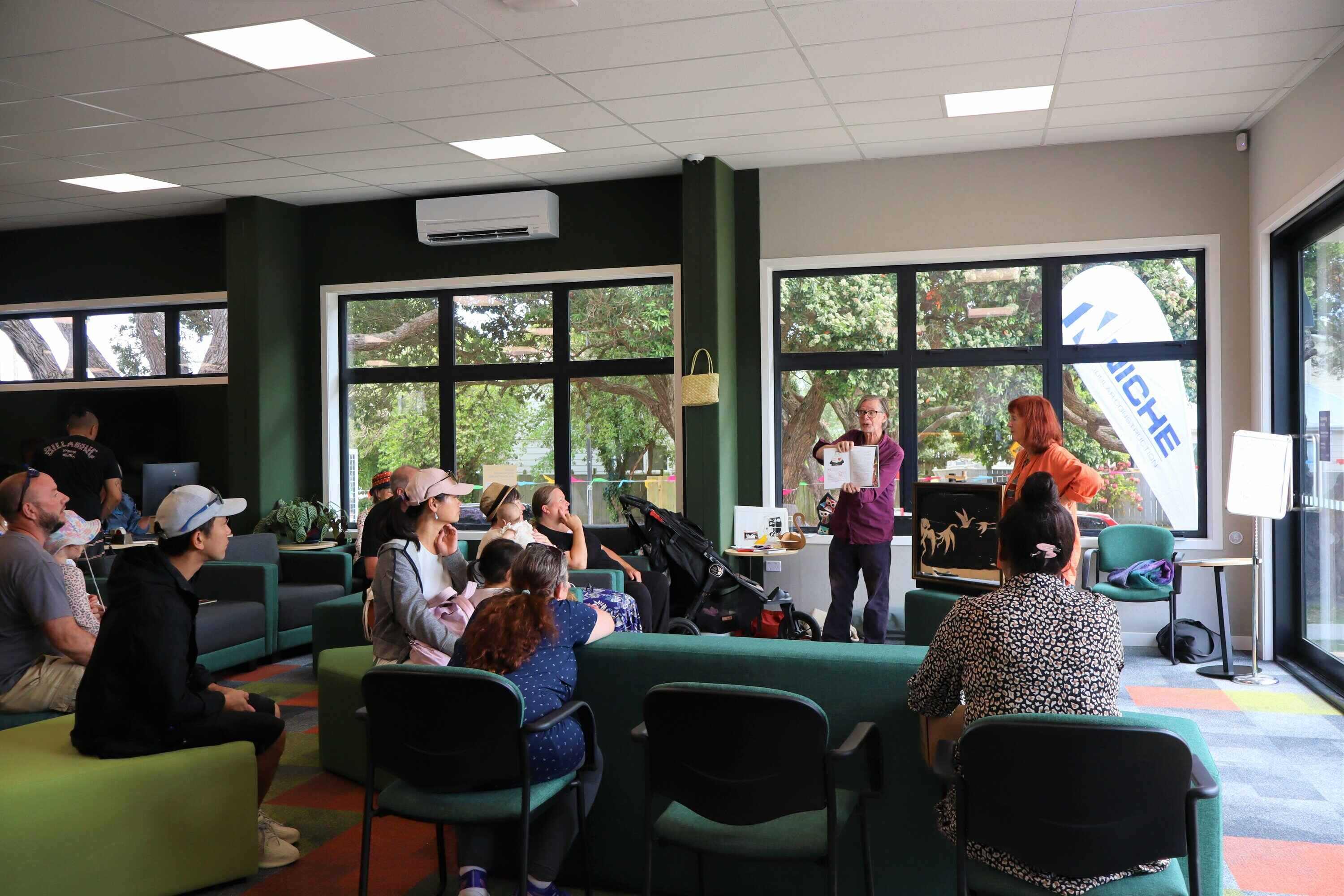 Image of people doing an event at a library
