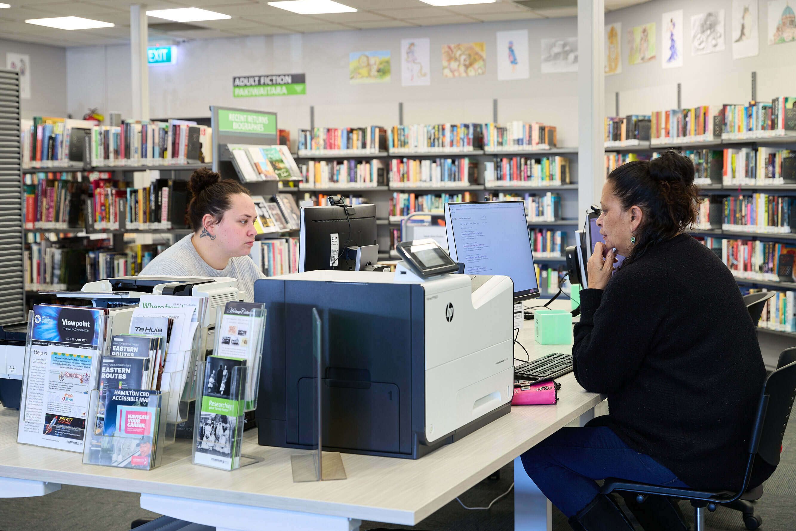 computers and scanners being used